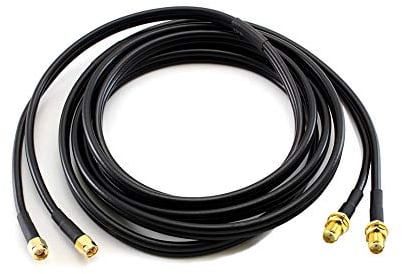 JARFT 10m Twin 4G / LTE und 5G Antennen- Verlängerungskabel, SMA Stecker auf SMA Buchse
