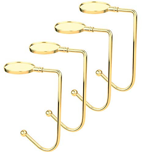 Komotu Weihnachtsstrumpf-Halter für Kaminsims – 4 Stück rutschfeste Socken-Kaminhalter, Haken für Weihnachten, Kamin und Party-Dekoration (Gold)