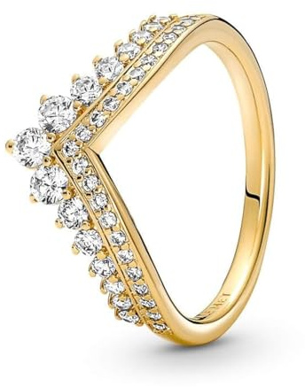 Pandora Timeless Wishbone-Ring Tiara, 14-karätig vergoldet, mit klarem Cubic Zirkonia