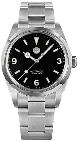 NC San Martin SN020G2 Explore Climbing Series YN55 Herren Luxusuhr Mode Sport Automatische Saphirglas Armbanduhr (Black)