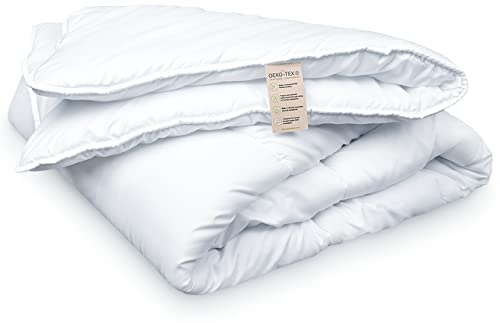 FAM Home Ganzjahresdecke 200x200 cm Made IN Green Zertifizierte Steppdecke | Erleben Sie Komfort mit dieser nachhaltigen, hypoallergenen und langlebigen Bettdecke ohne Bezug 350 g/m² für zwei Personen