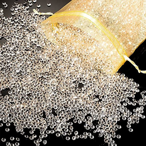 FENGCHUANG 4000 Stück Diamanten Deko Hellbraun, Glitzernde Kristallsteine für Kinder, Hochzeitsdekoration, Tischaufsätze, Vasenfüller (3 Größen)