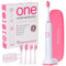 ONE:TWO:SHINE® Elektrische Schallzahnbürste ONE mit 4 Ersatzbürsten, Reise-Etui, Ladestation, Netzteil & Co – 6 Wochen Akkulaufzeit, 5 Modi + Timer (Berry)