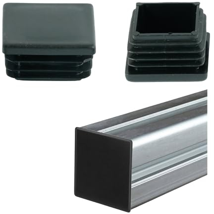 Endkappen Abdeckkappen 50x50mm 4 Stück für Stahl Aluminium Kunststoff eckige Quadratstopfen Rohrstopfen für Vierkantrohr witterungsbeständige Endstopfen