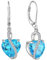 YL Damen Herz Ohrringe 925 Sterling Silber Tropfenohrringe März Geburtsstein Aquamarine Schmuckgeschenke für Mutter Freundin Damen