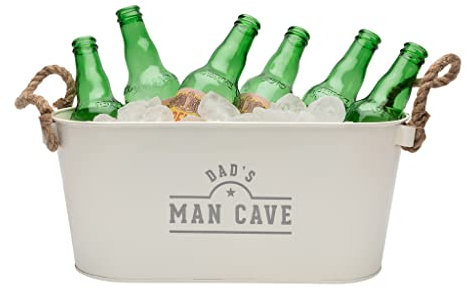 Personalised Man Cave Ice bucket - Home Bar Accessories Decor - Father’s Day Gift for Dad - Metal Drinks Cooler - Birthday Gifts for Him