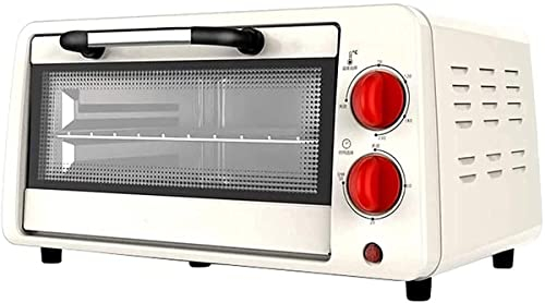 CAZARU Four électrique de Table Four électrique 10 L, Mini Grille-Pain Compact, Chauffage par Tube à Quartz, 800 W, minuterie 30 Minutes, Plateau à laitier Rabattable