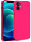 MyGadget Coque Compatible avec Apple iPhone 12 - Case TPU Souple & Soft avec Doublure Microfibre - Cover Protection Extra Fine & Légère Rose Foncé