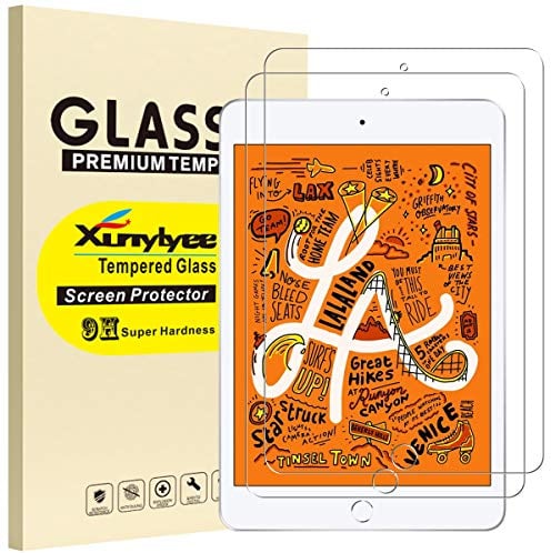 XunyLyee [Paquete de 2] Protector de pantalla para iPad Mini 5 2019, fácil instalación, vidrio templado, iPad Mini 5 y iPad Mini 4