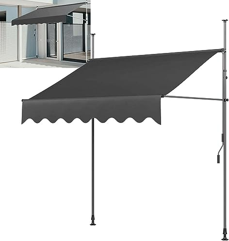 RNQZ Langlebige Markisen für Terrasse, Teleskop-Balkonmarkise für Terrasse, Pavillon, Balkon, Sonnenschutz, manuell einziehbare Markise, Terrassenmarkisen, jedes Fenster oder Jede Tür,3m x 1.2m