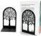 LdawyDE Book Ends for Shelves, 2 Heavy Duty Metal Bookends Desktop Decorative Tree Book Stopper Anti Scratch & Non-Skid Book End Support Book Binder Dividers Unique Practical Gift