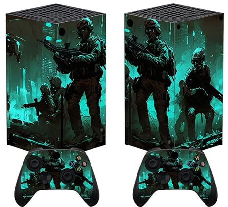 PlayVital Skin für Xbox Series X, Aufkleber Stickers Vinyl-Skins Schutzfolie Design Folie Zubehör für Xbox Series X Konsole Controller-Furchtlosigkeit
