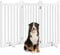 Yaheetech Freestanding Pet Gate Indoor 3-Panel Wooden Dog Gates for Small Medium Dogs, Foldable Puppy Fence with 2 Support Feet,Pets Door for Doorways/Stairs/Halls/Kitchen (White,91cm H X 152cm L)