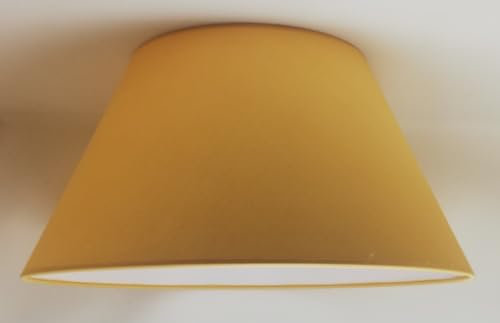45 cm Lampenschirm, Baumwollstoff mit weißer PVC-Rückseite, handgefertigtes Produkt, für Tischlampe, Stehlampe (Ocker)
