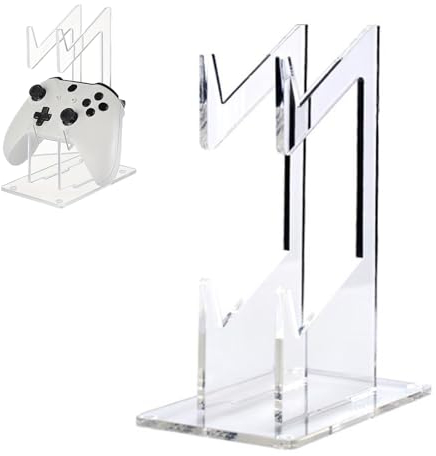 Soporte Universal para Mando de Juego,Soporte Auriculares Gaming,Soporte para Cascos Gaming,Transparente Acrílico Soporte Mando,2 Niveles Soporte Universal para Mando de Juego,Controller Holder Stand