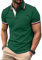 zitysport Polo Uomo Camicia a Maniche Corte Camicia da Golf Traspirante Uomo Camicie estive Sport Basic Slim Fit Tshirt con Tasca sul Petto Polo Shirt(Verde Scuro XL)