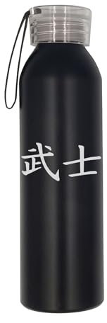 Japanische Kanji for Warrior Art Wasserflasche mit Gravur, Edelstahl, langlebig