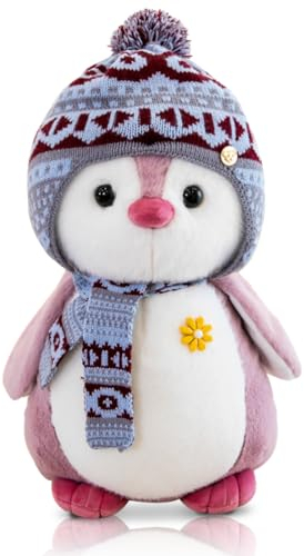 Kuscheltier Pinguin Plüschtier, Stofftier Schmusetier zum Kuscheln & Spielen, Plüschtier Pinguin Geschenk, Pudgy Penguins Plush Für Kinder(Rosa 20cm)