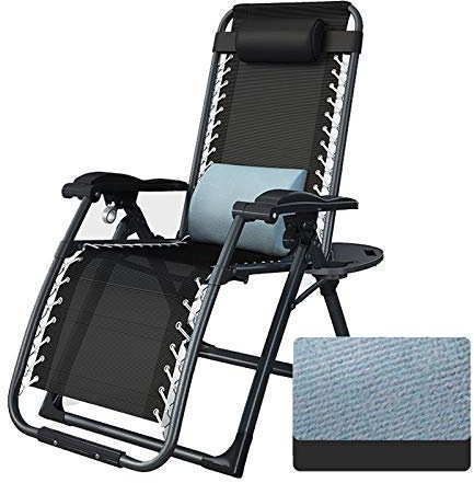 ZDYHL Portable Zero Gravity Chair, Folding Patio Lawn Pool Chair with Headrest Cup Holder Recliner Lounge Chair, Support 330lb (#2) vision