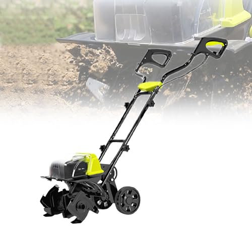 Cultivador Manual inalámbrico, escarificador agrícola eléctrico de 40 V de 180 RPM con 2 baterías, Profundidad de Cultivo 180 mm, Ancho 360 mm, cultivador para jardín, Granja, huerto, huerto