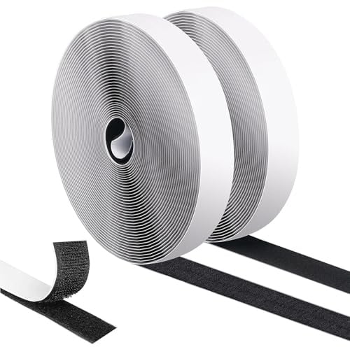 8m x 2cm Klettband Selbstklebend, Klettverschluss Kabelbinder Alternative | Starker Haken Flausch Klettstreifen, Wiederverwendbar Heimwerken Büro, Klebe Klettband Montage Zubehör
