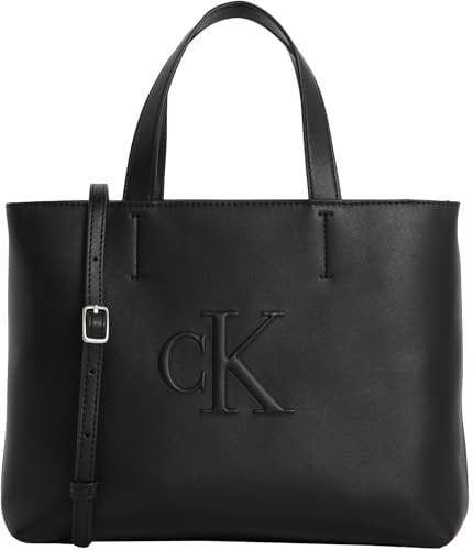 Calvin Klein Damen Schultertasche Sculpted Mini mit Logo, Schwarz (Black), Einheitsgröße