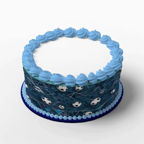 Tortenbänder Fußball 01 4 Teilig aus Fondant Geburtstag, Hochzeit Tortenband essbar Essbare Tortendeko Geburtstagstorte