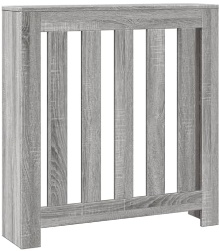 vidaXL Cache-radiateur sonoma gris 78x20x82 cm bois d'ingénierie, bouchon de radiateur, cache-radiateur haut, radiateur à profil réduit