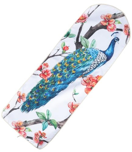 ANDRESLAD Heat Resistant Ironing Board Cover Peacock Design Stain Resistant Polyester Non-slip Protective Cover for Ironing Boards for Home Use