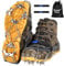 HAVNIDY Steigeisen,Eiskrallen für Schuhe und Stiefel,Schneekrallen mit 19 Edelstahl Spikes für Winterwanderungen, Angeln und Spaziergänge (M)