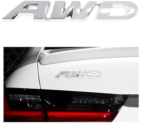 Wevdn AWD-Emblem-Aufkleber, 3D-Metall-Buchstaben-Abzeichen-Aufkleber für Auto-Heckklappenseite, nicht verblassender AWD-Emblem-Aufkleber, passend für Fahrzeug-Heckklappen-Seitenkotflügel, universelles