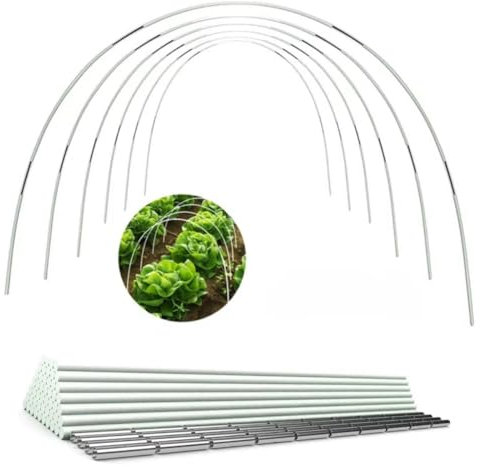 Garden Hoops for Raised Beds, 10 Set Garden Tunnel Hoops for Row Cover, Greenhouse Tunnel Arches, Fibreglass, Tunnel Arch for Raised Bed, Greenhouse Tyres