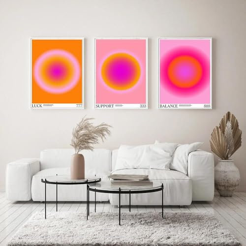 Psychedelic Vintage Poster 70er Jahre Körniger Gradient Spirituelle Energie Meditation Kunst Leinwand Malerei Abstrakte Wandbilder Wohnkultur 30x40cmx3 ohne Rahmen