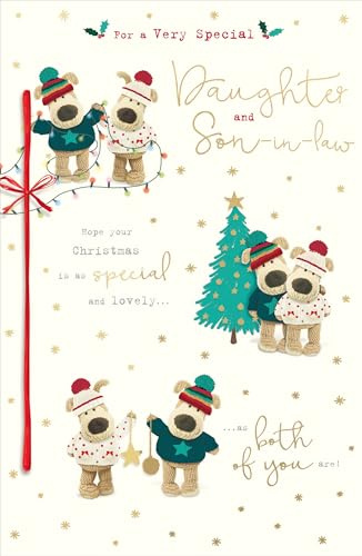 Boofle Embellished Special Daughter & Son-in-Law Cute Christmas Greeting Card 771243