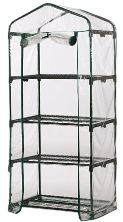 Petite serre d'intérieur pour à 3/4 niveaux avec roues de - Serre extérieure pour l'hiver - Serre de jardin d'intérieur pour la culture de légumes et de fleurs