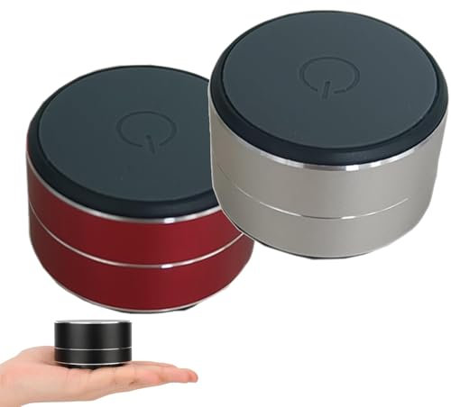 Buzzgo Speaker, Mini Subwoofer, Bone Conduction Resonance Subwoofer, Tereo Bass Portable Small Wireless, with Suction Cup (red+silver)
