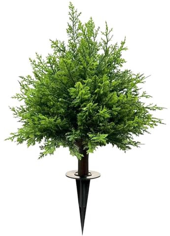 Kuntesetty Künstlicher Zypressen Formschnittbaum, Künstliche Zypressenpflanzen, Dekorativ mit Erdspieß für Balkon, Innen/Außenbereich, Hof, Garten