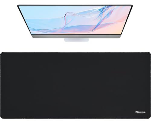 RAINYEAR Extra Large Gaming Mouse Pad 900L x 400W mm Surface with Non-Slip Rubber Base, Optimized for Gaming Sensors, Moderate Surface Friction, Mac & PC Gaming Accessories, Black
