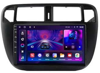 Radio Android 15 para Honda Civic 6 1996-2001 | Android Auto/Carplay Inalámbrico | GPS WiFi BT | Pantalla Táctil 9 | FM USB Control Volante Pantalla Dividida(1+32G)