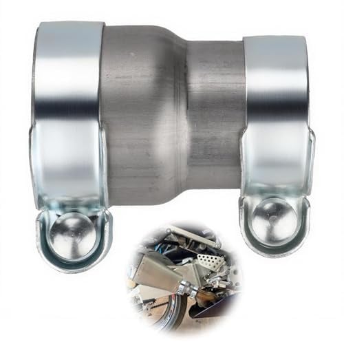 sturiz Manchon Reducteur Echappement 51 mm à 63 mm Collier Echappement pour 120 mm Réducteur Bande Tuyau D'échappement Acier Inoxydable Collier de Serrage Double D'échappement Manchon Raccord