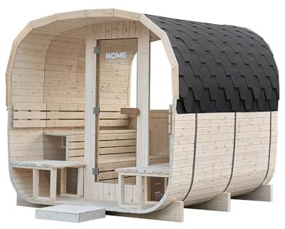 Home Deluxe Sauna de jardín Hygge Deluxe - Dimensiones: Aprox. 230cm x 220cm | Sauna al Aire Libre, Sauna de Barril, Sauna para el jardín.