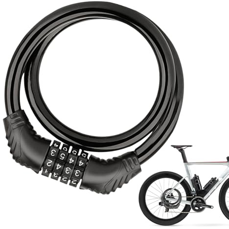Cable Bike Lock,Heavy Duty Combination Anti Theft Bike Lock | Cycling Supplies for Skateboard Commuting School Travel Outdoor City Mountain Youth Teens Adults