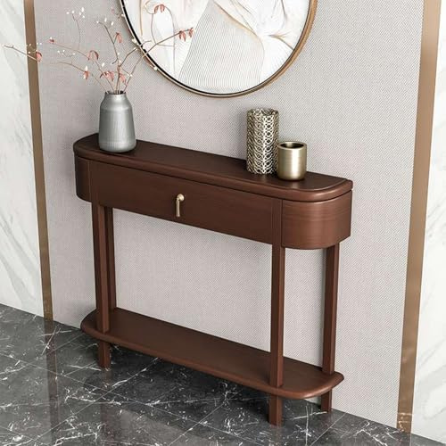 SFJATTA Console d'entrée Moderne en Bois, Style Milieu du siècle, pour Salon, Couloir, entrée, Hall d'entrée, Marron