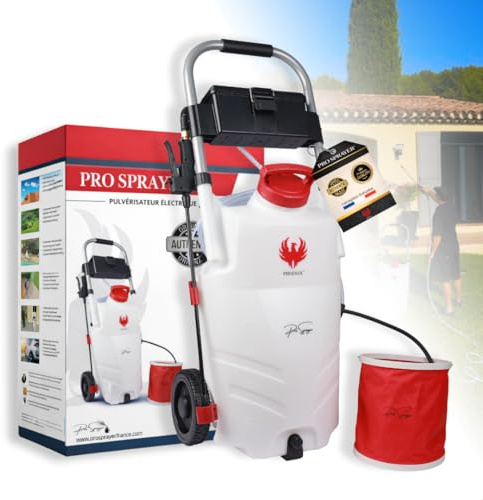 Phoenix PRO Sprayer+ Elektrischer Drucksprüher 35L – 1 Akku - 18V Lithium – 10m Reichweite – 7 Bar Leistung – Autonomie 3h – Profi Gartenspritze & Unkrautspritze – Ideal für Dach-, Fassaden- & Garten