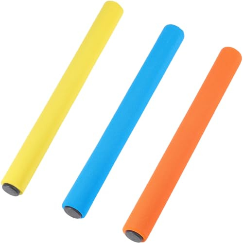 CREATCABIN 3 bâton de Relais D'Athlétisme Couleurs Assorties en Mousse pour Courses de Relais Compétitions Sportives et Activités Physiques en Extérieur 30.5x3cm