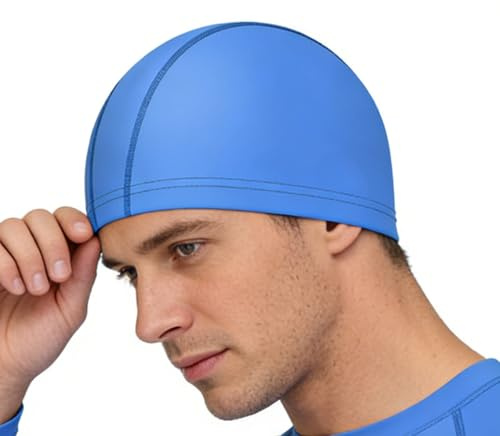 Swimming Bath Cap – Waterproof Elastic Head Cover, Ear Guard Headwear | Flexible Pool Activity Gear for River Water Park Training Practice Workout Shower Spa Vacation Beach Lake Adventure