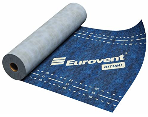 Eurovent® BITUMI - 30 m² - Chemin de toiture - Pour toits en pente - 450 g/m² - Sd = 50 m, indéchirable