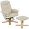 IDIMEX Fauteuil de Relaxation Charly avec Repose-Pieds Pouf, siège pivotant et Dossier inclinable, Assise rembourrée Confortable et Relax, revêtement synthétique Beige