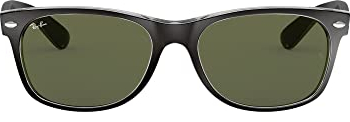 Ray-Ban Unisex - Erwachsene Sonnenbrille New Wayfarer, Gr.52mm (Gestell: Schwarz,Transparent; Gläser: grün)