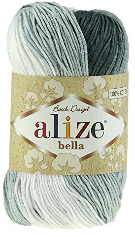 100g Baumwollstrickgarn ALIZE BELLA Batik Strickwolle Häkelgarn Farbwahl, Farbe:2905